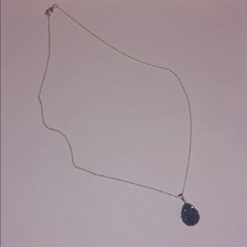Navy blue stone necklace.